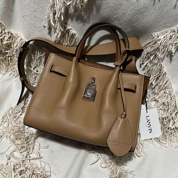 Lanvin Bogey Top Handle Bag Small Sahara/Wood NEW - Picture 1 of 14